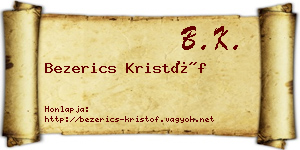 Bezerics Kristóf névjegykártya