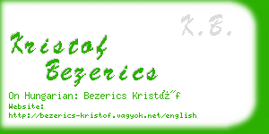 kristof bezerics business card